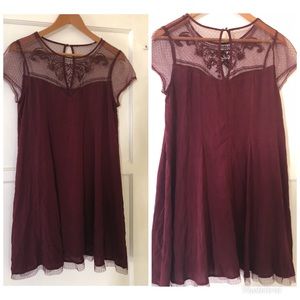 Adorable burgundy laced dress